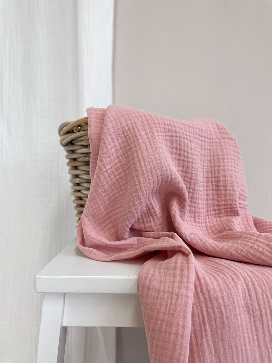 Organic Cotton muslin / rose