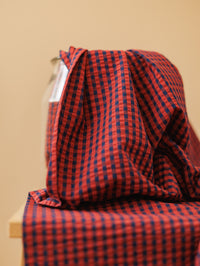 Cotton Seersucker / Chestnut + Navy