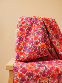 Cotton Poplin / Floral pink + Orange