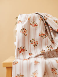 Cotton Poplin / Vintage stripes & bouquets