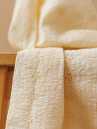 Cotton Seersucker / Embroidered Petals