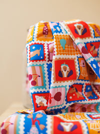 Cotton Poplin /  Colorful Postage Stamps