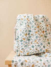 Cotton / Vintage wildflower - Honey & Blue