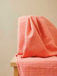 Cotton Seersucker - Tiny / Nude+Coral