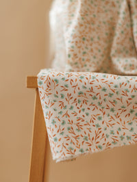Cotton Poplin / Caramel + Sky Blue Twigs