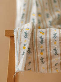 Cotton Dobby / Lemons, stripes & petals