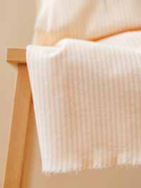 Cotton Seersucker - Thin stripes / Butter Pink