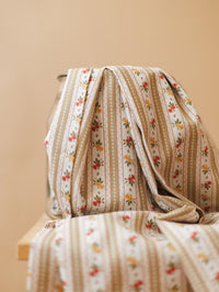 Cotton / Heirloom florals - Olive beige