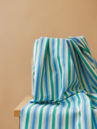 Cotton Poplin / Blue & Jade  Stripes