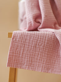 Muslin / Embroidered bows - Rose