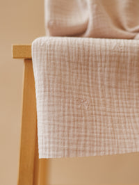Muslin / Embroidered bows - Beige