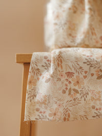 Cotton Poplin / Pastel rose flowers