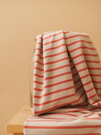 Cotton jersey / Stripes - Sand + Marsala