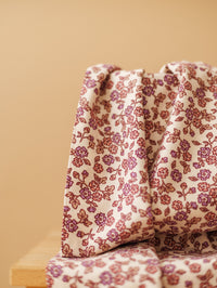 Flannel / Ecru + Mauve Flowers