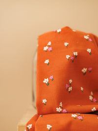 Babycord / Orange floral