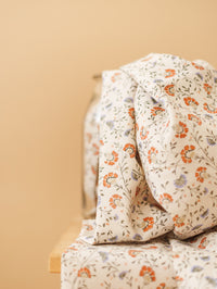 Cotton / Soft florals -  orange