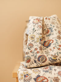 Soft brushed cotton / Natural + Blue Floral