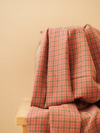 Cotton /  Rose + Olive plaid mini