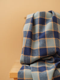 Cotton /  Navy + Beige Plaid - Large