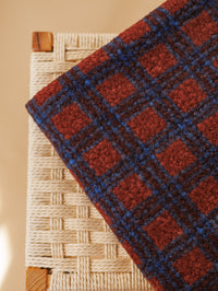 Boucle / Checkers - Navy Maroon