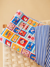 Quilted poplin / Colorful Postage Stamps
