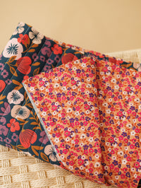Quilted poplin /  Blue poppy