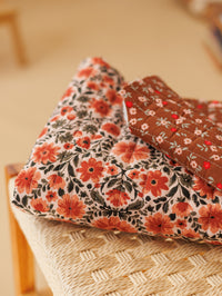 Quilted poplin /  Peach garland