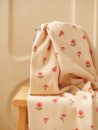 Natural ribbed Jersey / Rose blooms