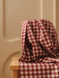 Yarn dyed cotton / Checks - Burgundy