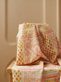 Cotton Voile / Lime & Orange Patchwork