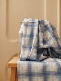 Cotton Jacquard Dobby / Soft Blue Florals