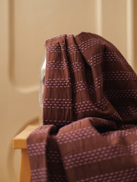 Cotton Jacquard Dobby / Chocolate & Stripes