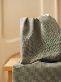 Cotton Seersucker - Tiny / Grey + Forest Green