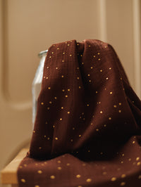 Muslin / golden dots - Chocolate