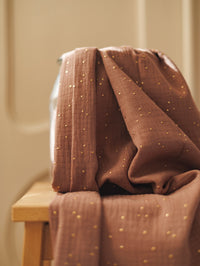 Muslin / golden dots - Dusty Mauve