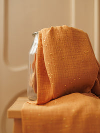 Muslin / golden dots - Light Caramel