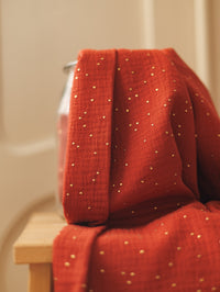 Muslin / golden dots - Red
