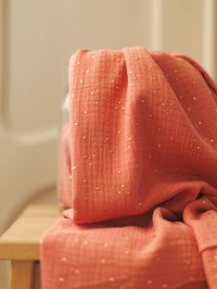 Muslin / golden dots - Marsala