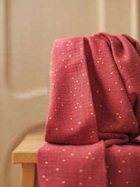 Muslin / golden dots - Vintage Rose