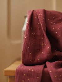 Muslin / golden dots - Dusty Rose