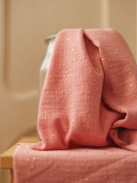 Muslin / golden dots - Rose