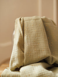 Muslin / golden dots - Pistachio
