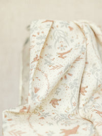 Cotton muslin / Fairytale - Light Blue & Cream
