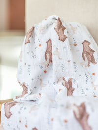 Cotton muslin / Ivory Bears