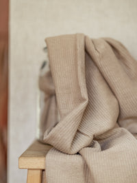 100% Cotton Ribbed terry / Dark Beige