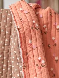 Quilted muslin / Marsala + Mocha