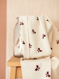Ribbed Jersey / Burgundy Bows