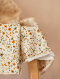 Jersey / dainty flowers - olive & terracotta