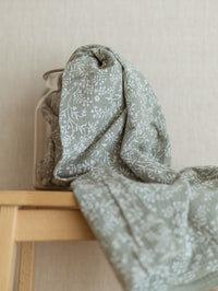 Muslin / Floral Vines - Olive