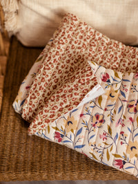 Quilted poplin / Floral + Animal print